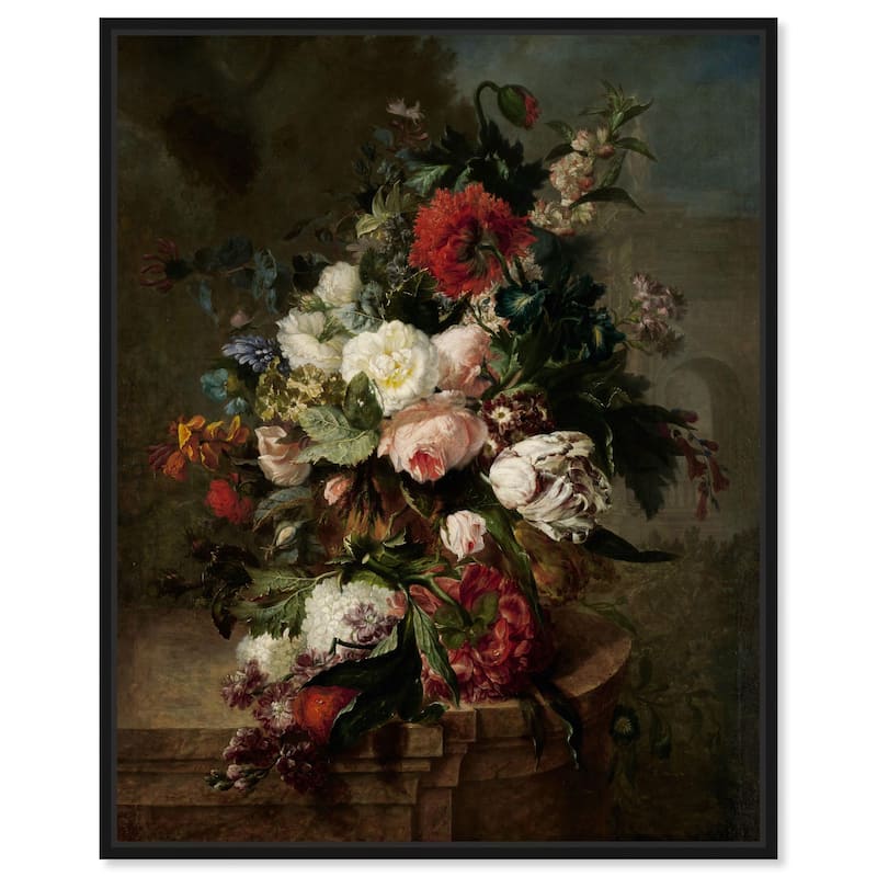 Still Life with Flowers 1789 Canvas by Art Remedy - Black - 16" x 20"
