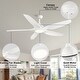 preview thumbnail 10 of 23, 60 in.Matte White Indoor Ceiling Fan with Light, DC Motor and Remote Control