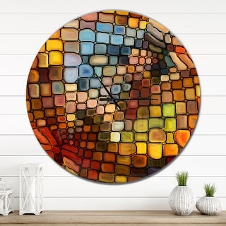 Designart 'Dreaming of Stained Glass' Large Modern Wall CLock