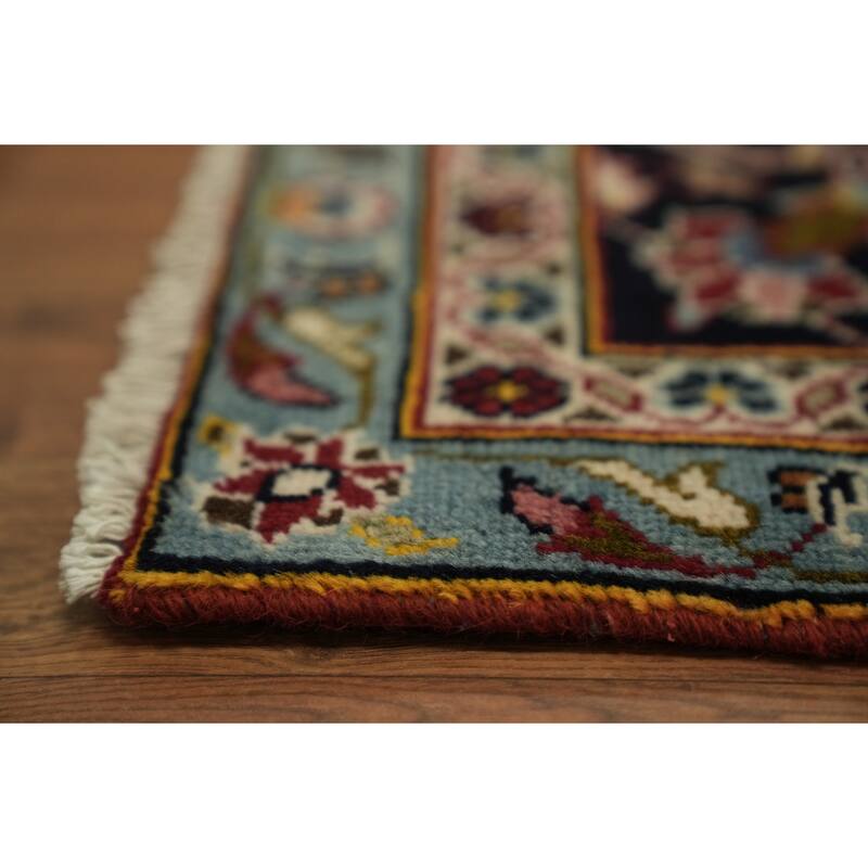 Hand Knotted Oriental 100% Wool Carpet Traditional Floral Red Kashan Area Rug - 13' 3'' X 9' 0''