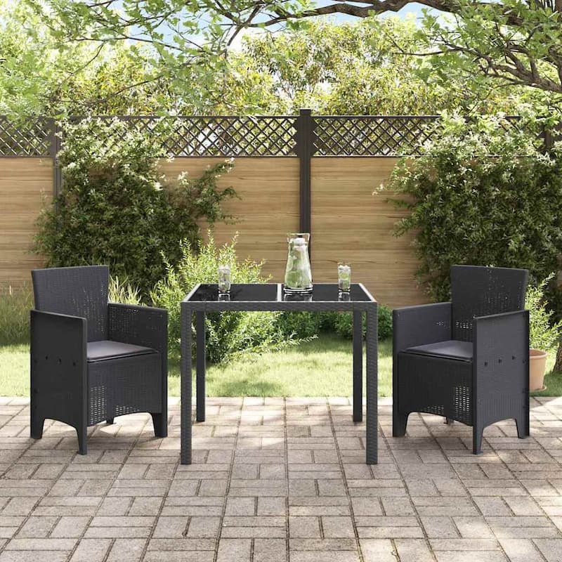 vidaXL Garden Chair 2/4 pcs Anthracite/Brown/White 53 x 49 x 85 cm PP - 53 x 49 x 85 cm