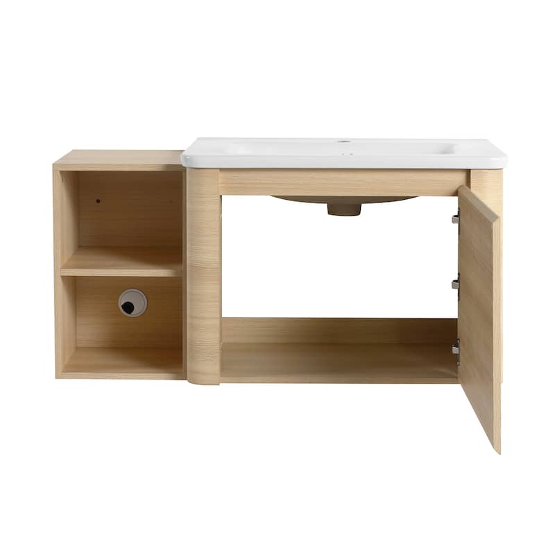 Bathroom Vanity With Sink In 24/28/36/40/60/68 Inch, Floating Bathroom Vanity With Soft Close Door