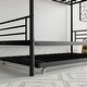 preview thumbnail 7 of 10, Twin over Twin Metal Bunk Bed with Trundle,Ladder and Full-Length Guardrail