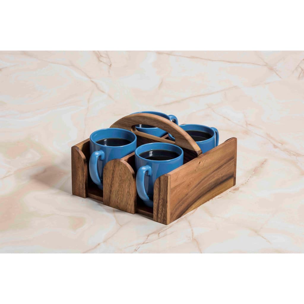 Acacia Wood Coffee Mug Caddy