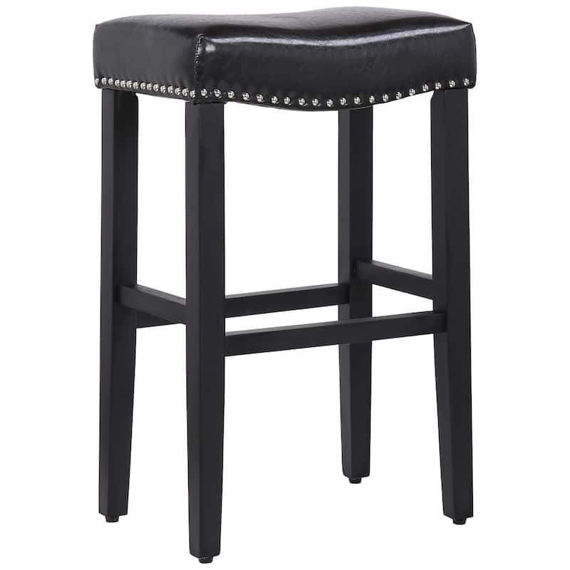 Jameson Upholstered Polyester Black 29 Inch Bar Stool