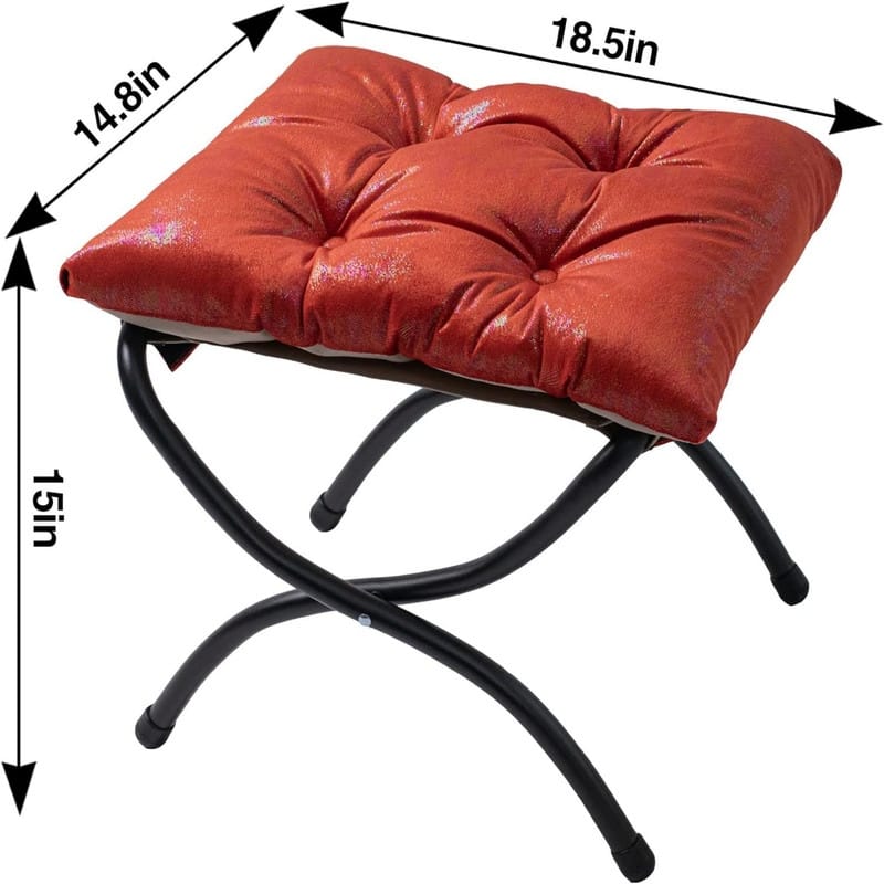 15" Folding Foot Stool Elegant Foldable Ottoman