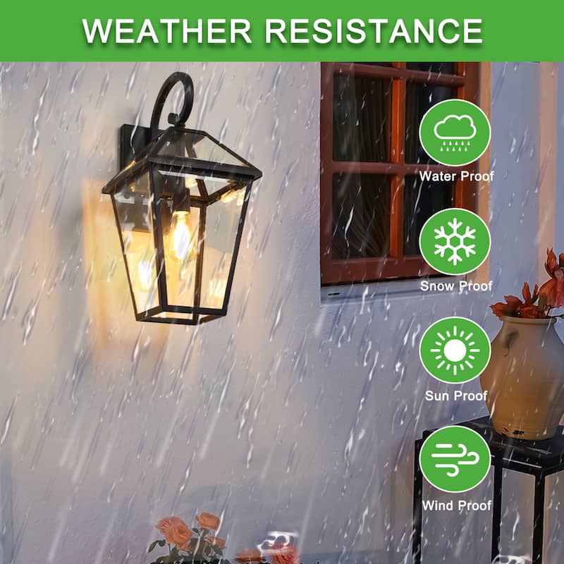 Modern 1-Light Outdoor Waterproof Wall Light Sconce for Porch, Patio