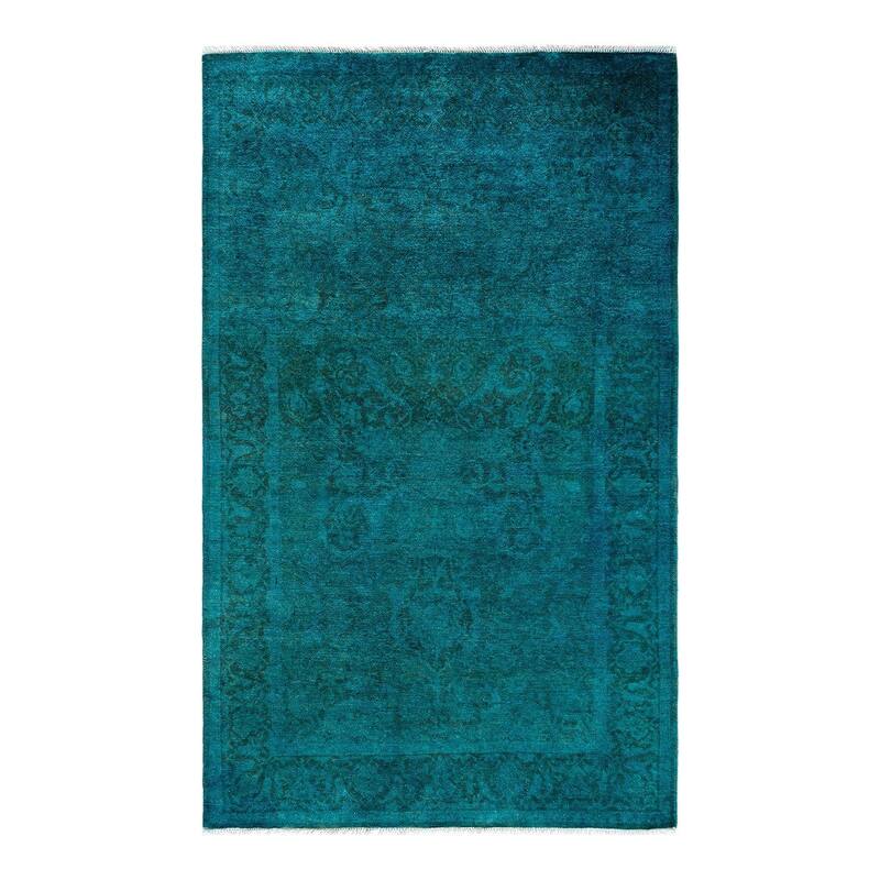 Fine Vibrance One-of-a-Kind Hand-Knotted Area Rug - Blue, 3' 1" x 5' 0" - 3' 1" x 5' 0"