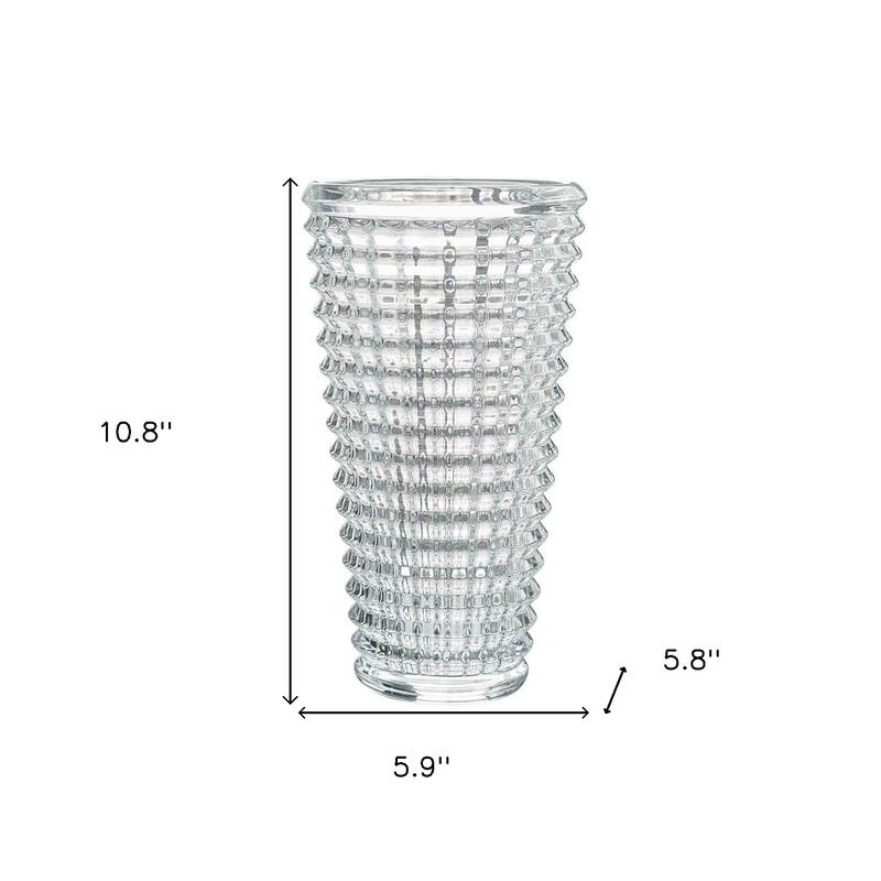 11" Clear Round Glass Table Vase - 5.90