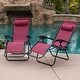 Belleze (2)-Pack Zero Gravity Patio Lounge Chairs Recliner with Cup Holder Utility Tray - Thumbnail 6