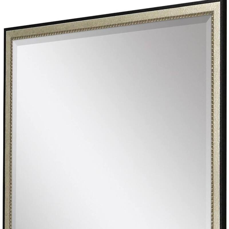 HomeRoots 38" Silver Solid Wood Framed Accent Mirror - 26.00 in. x 38.00 in. x 1.00 in.