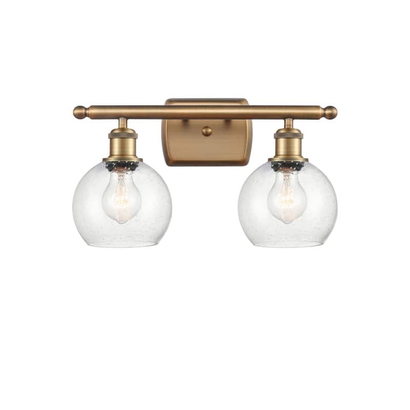 Innovations Lighting 516-2W-9-16 Athens Vanity Athens 2 Light 16" Wide - Brushed Brass / Seedy