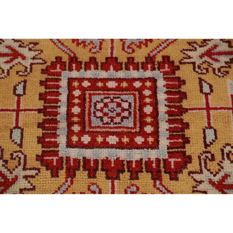 Hand Knotted Oriental 100% Wool Carpet Traditional Geometric Yellow & Gold Heriz (serapi) Area Rug - 11' 9'' X 9' 0''