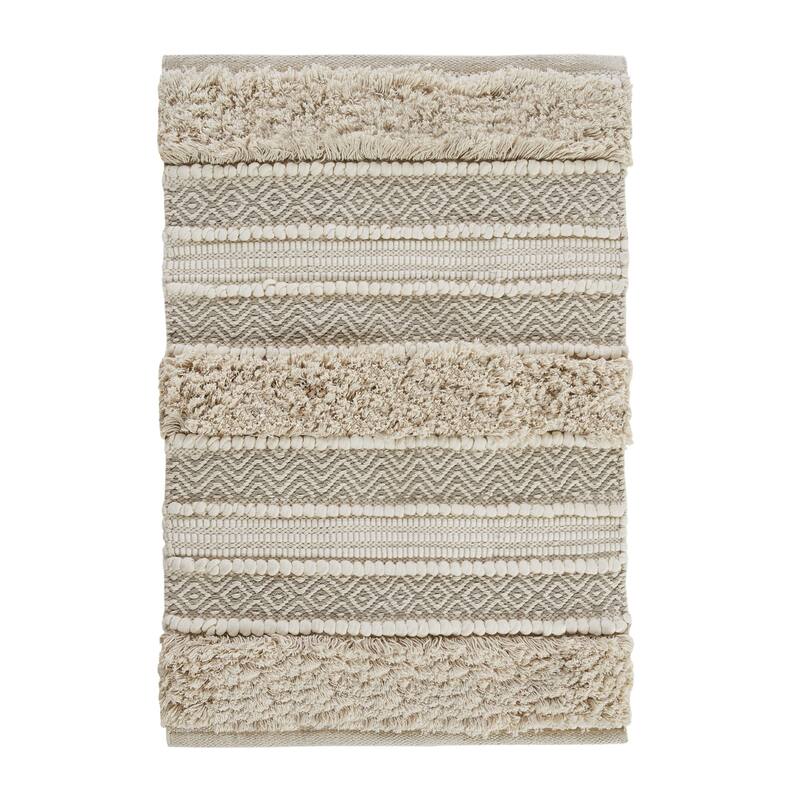 INK+IVY Asher Woven Texture Stripe Bath Rug