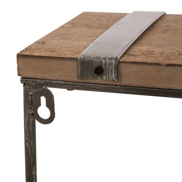 Glitzhome Farmhouse Rustic Metal Wooden Wall Shelf Set Of Two On Sale Overstock Glitzhome Farmhouse Rustic Metal Wooden Wall Shelf Set Of Two On Sale Overstock