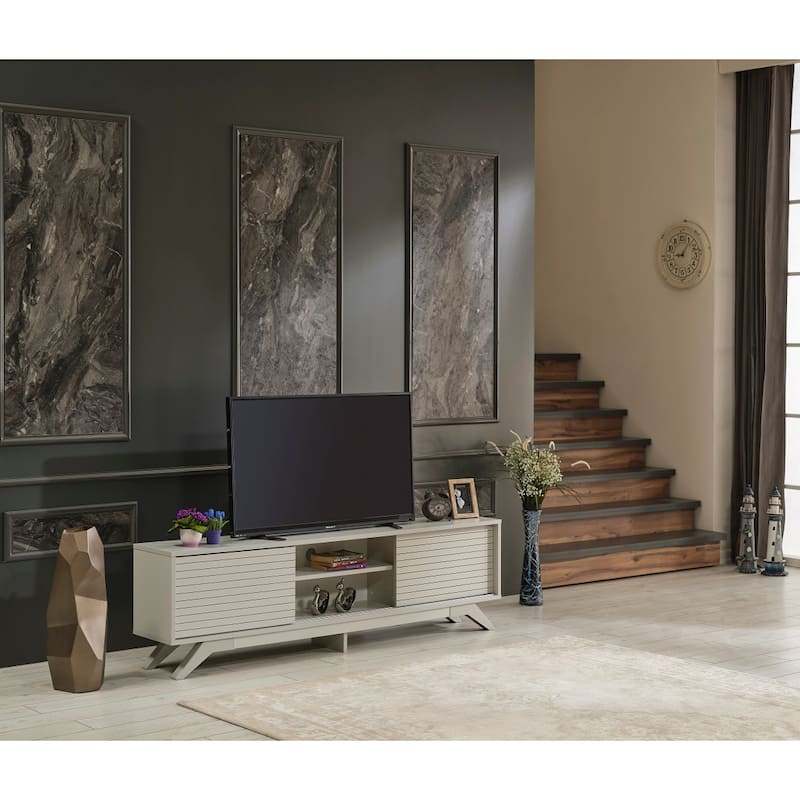 Durema Mid-century Modern TV Stand - Grey