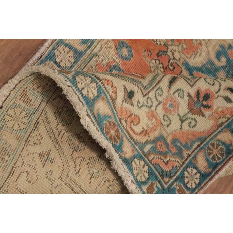 Hand Knotted Oriental 100% Wool Carpet Traditional Medallion Oranges & Rust Tabriz Area Rug - 4' 3'' X 2' 8''