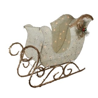 Shop 39 Ivory And Brown Sisal Sleigh Outdoor Christmas Decoration