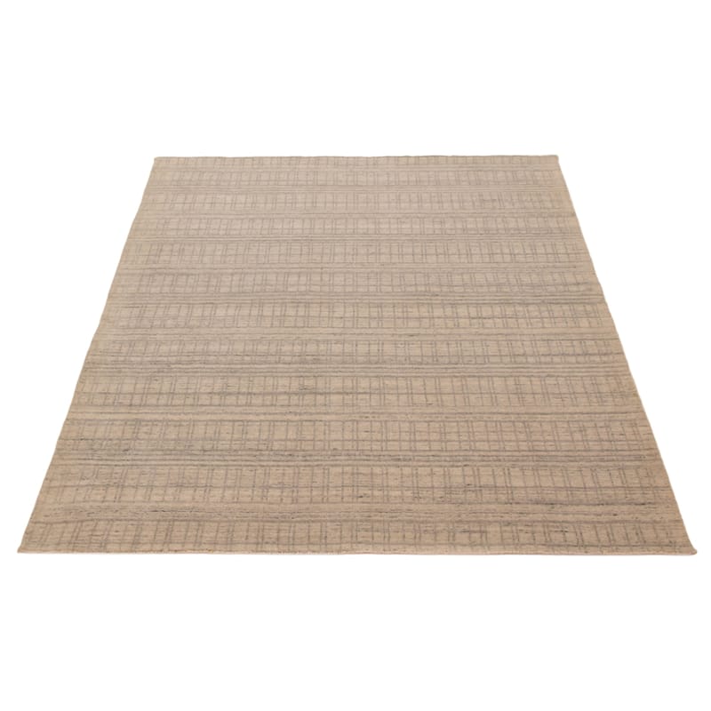 ECARPETGALLERY Hand Loomed Kashkuli Gabbeh Light Grey Wool Rug - 5'9 x 7'9