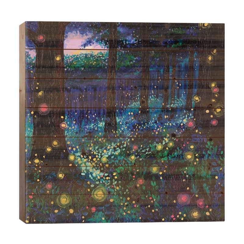 Lights Of Congaree Print On Wood by Simone Majetich - Multi-Color - 26x26x1.5