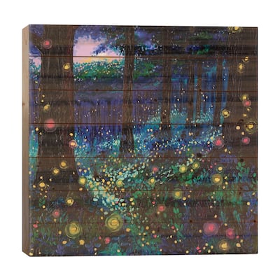 Lights Of Congaree Print On Wood by Simone Majetich - Multi-Color