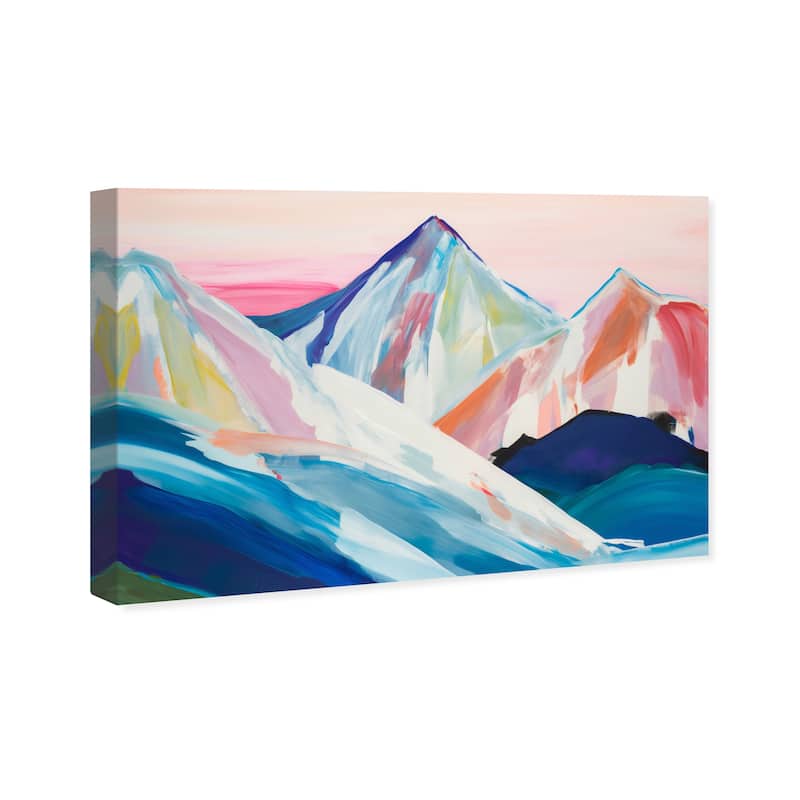 Wynwood Studio Abstract Ice Mountains in Pastels Blue and Modern & Contemporary Wall Art Canvas Print