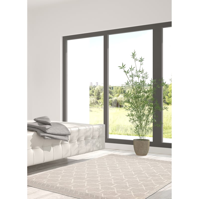 ECARPETGALLERY Braid weave Sienna Grey Wool Rug - 4'11 x 7'9