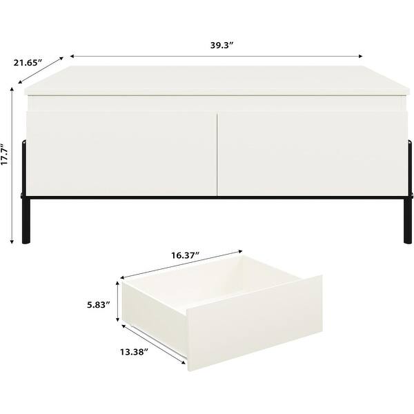Coffee Table White Center Table Modern Living Room Table - Bed Bath ...