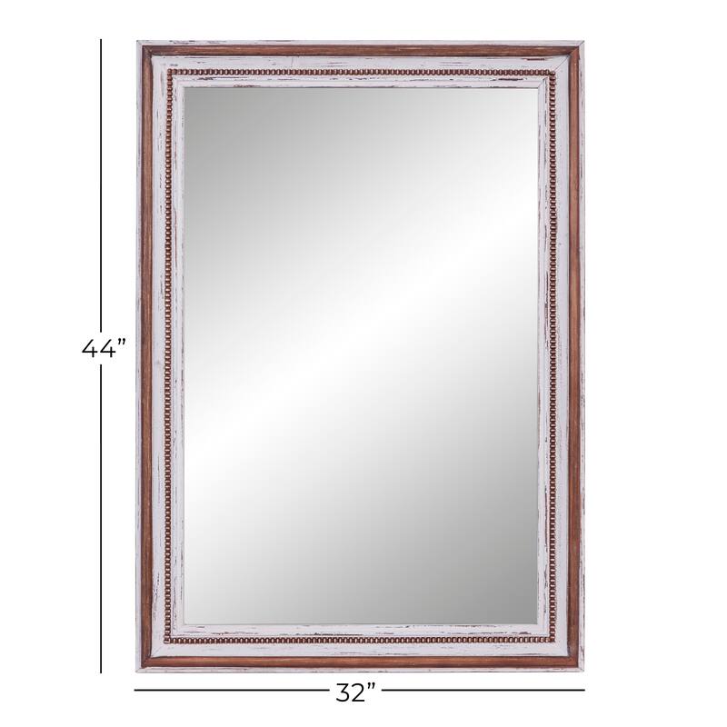 Brown Wood Farmhouse Wall Mirror 44 x 32 x 2 - 32 x 2 x 44