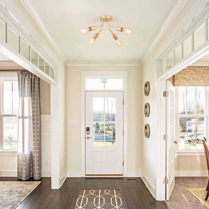 4-Light Semi Flush Mount Lights for Farmhouse Kitchen Dining Room