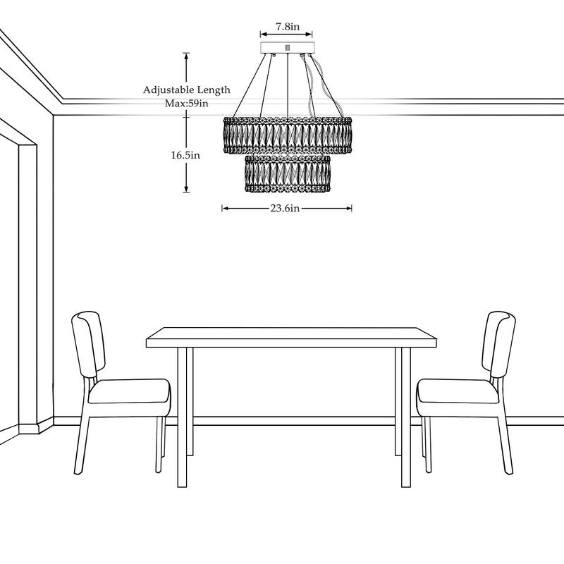 1/2-Tier Dimmable Chrome Crystal LED Drum Chandelier