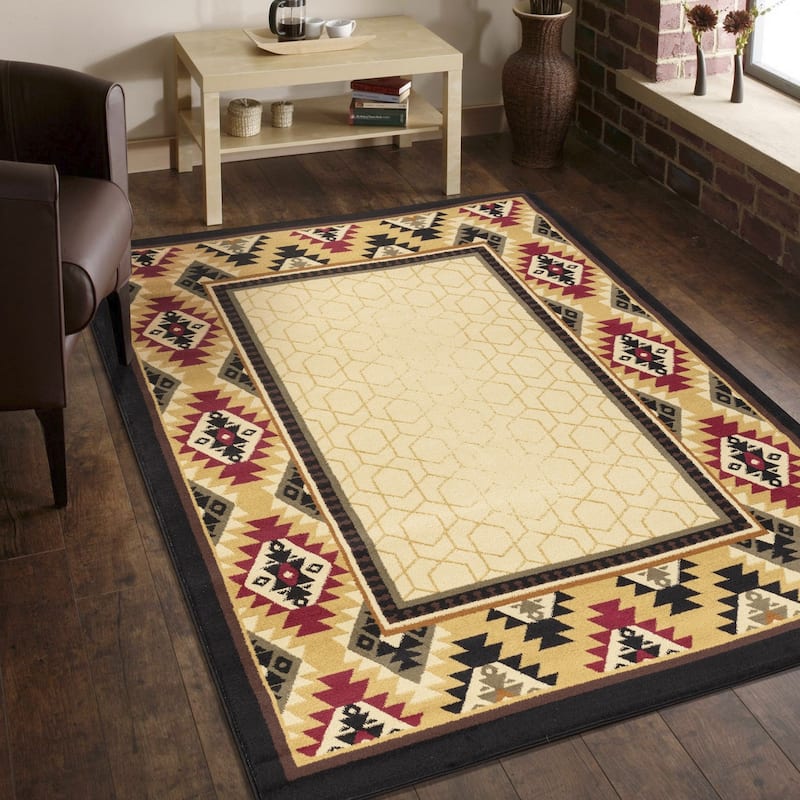 Tribes GC_YLS4007 Cream Southwest Area Rug