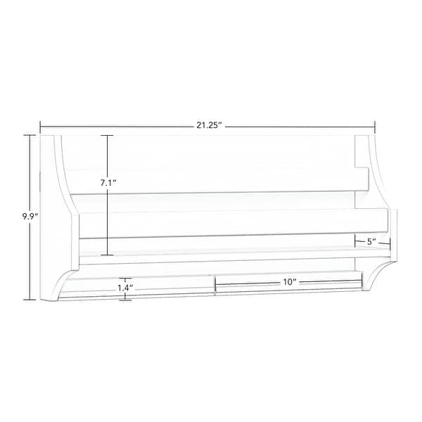 RiverRidge Kids Wall Book Shelf with 2 Art Bars - White