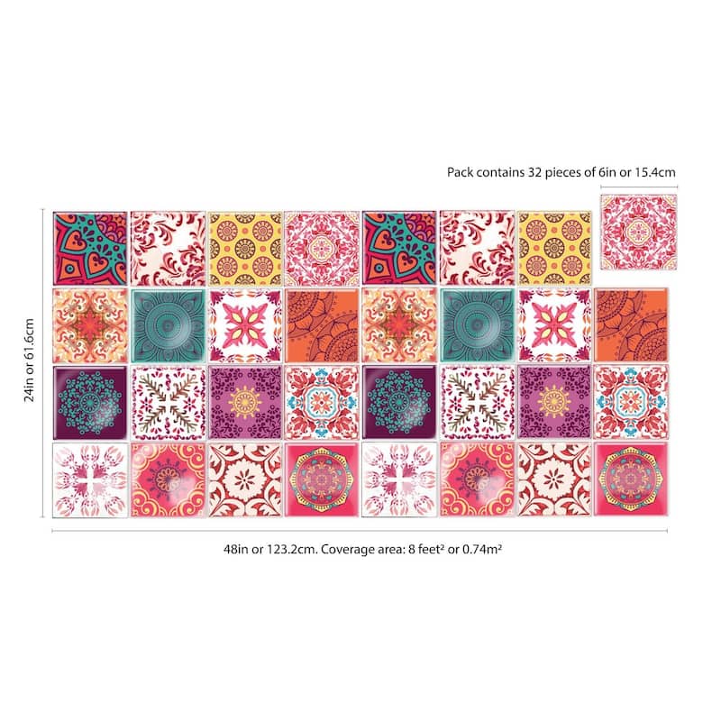 Walplus 3D Sticker Tile Splashbacks Mosaics Peel and Stick Kitchen Backsplash