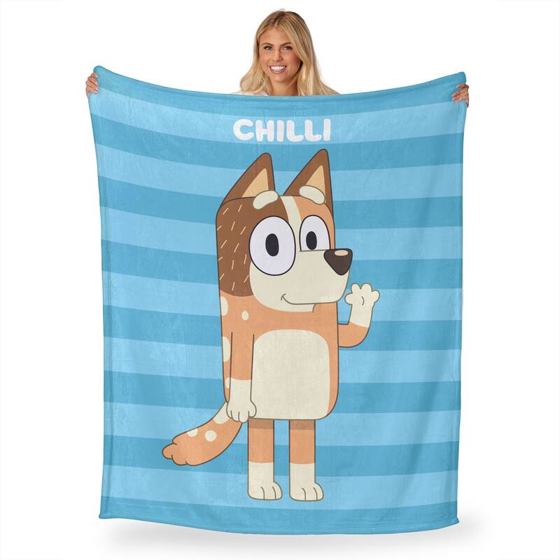 Bluey Roll Call Chilli Silk Touch Throw Blanket