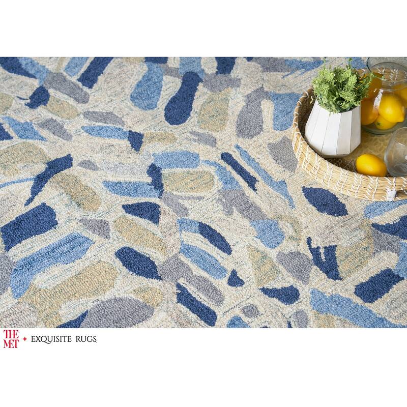 The Met X Exquisite Rugs Botanica Navy/Ivory/Multi Area Rug