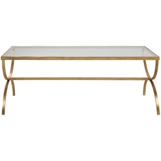 Uttermost 25186 Crescent 48" Wide Iron and Tempered Glass Coffee Table