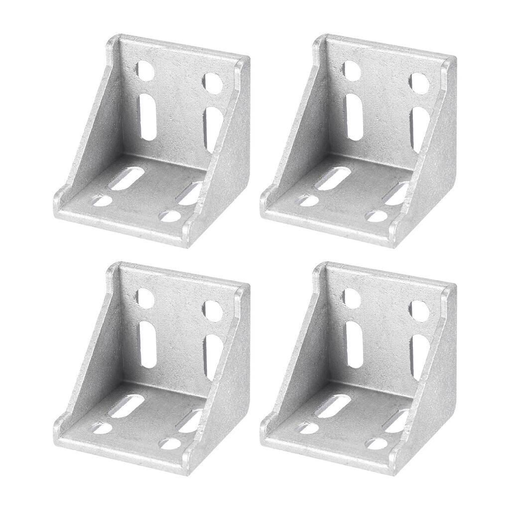 4Pcs Inside Corner Bracket Gusset 57x57x59mm 6060 Angle Connectors Silver