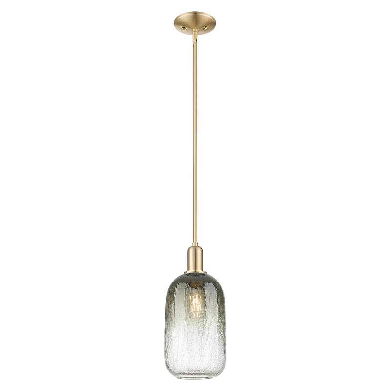Innovations Lighting Downtown Urban - Brookhaven Cloche - 1 Light 7" Stem Hung Mini Pendant - Champagne Bronze/Slate Shade