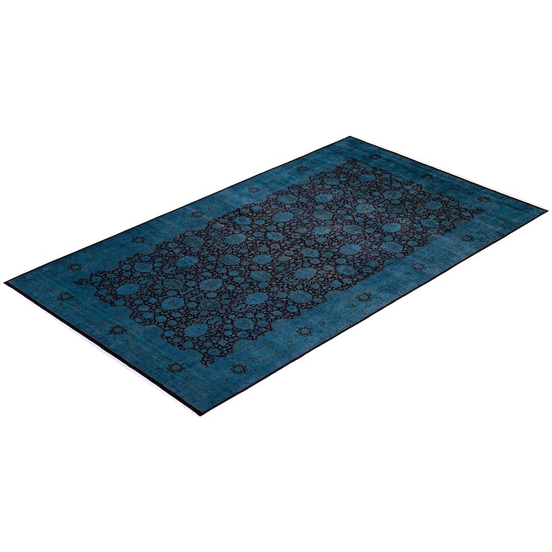 Overton Handknotted Wool Vintage Inspired Contemporary Overdyed Red Area Rug - 14' 3" x 8' 2"