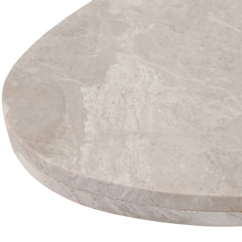 Stone Marble Modern Accent Table for Home and Office Use - 24" Brown - 20.5" x 15" x 24"