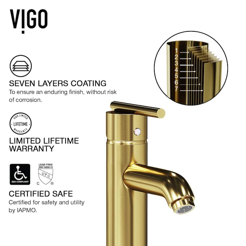 VIGO Seville 13" H Single Handle Single Hole Bathroom Vessel Faucet