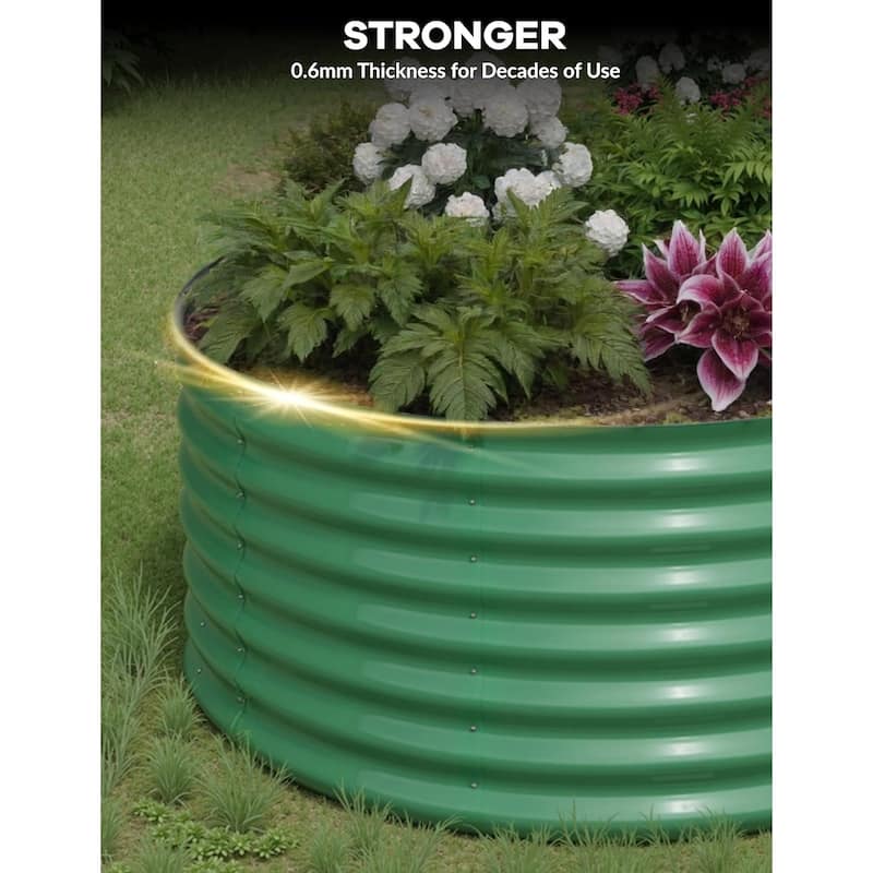 2-Pack Galvanized Steel Raised Garden Beds,Outdoor Deep Planter Box Kit with Tool