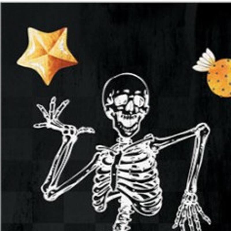 HomeRoots 36" Black And White Solid Wood Boo Halloween Skeleton Porch Sign