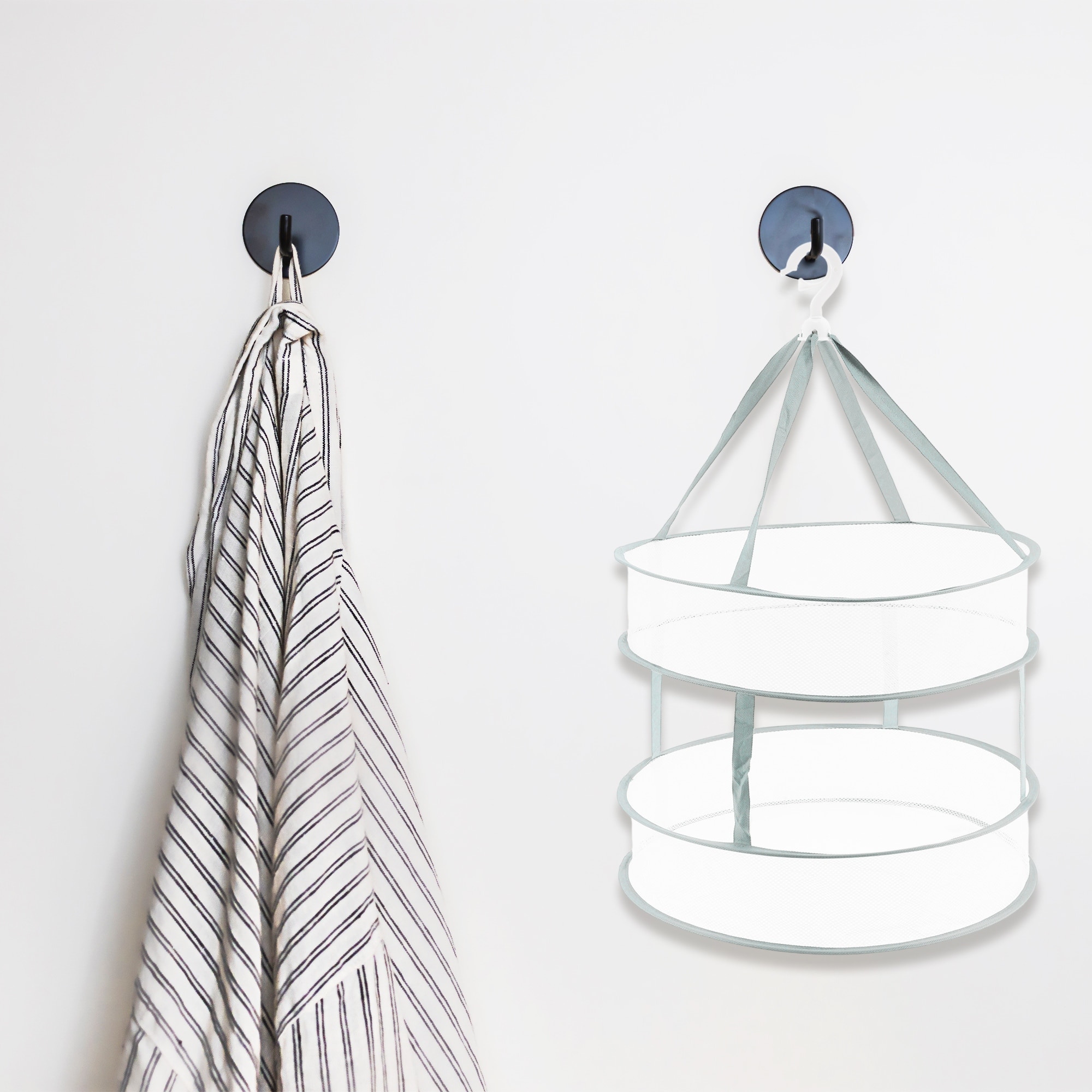 Durable Double Layer Clothes Drying Basket for Balcony