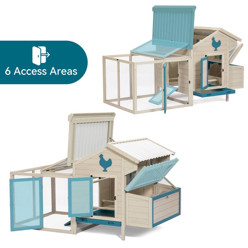 Weatherproof outdoor chicken coop with waterproof PVC roof