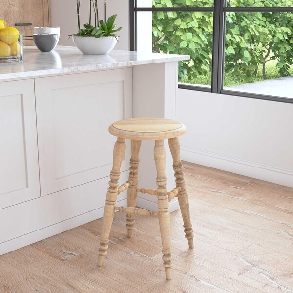 East at Main Baylor Brown Rubberwood Counter Stool