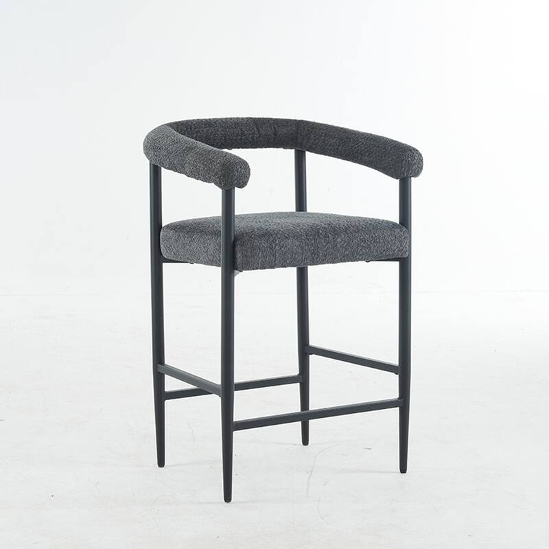 Modern Upholstered Bar Stools Set of 2
