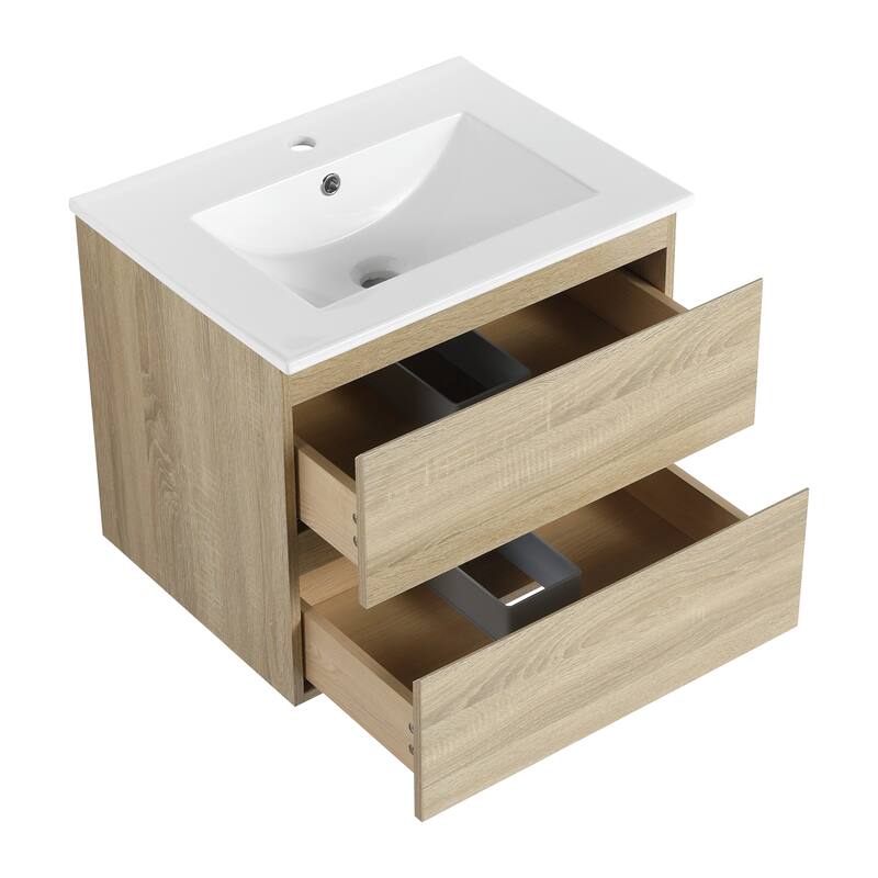BNK 24"/30"/36'' Single Sink Bathroom Vanity with Two Soft Close Drawers