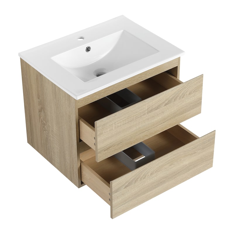 Bathroom Vanity With Sink In 24/30/36 Inch, Floating Bathroom Vanity With Soft Close Drawer